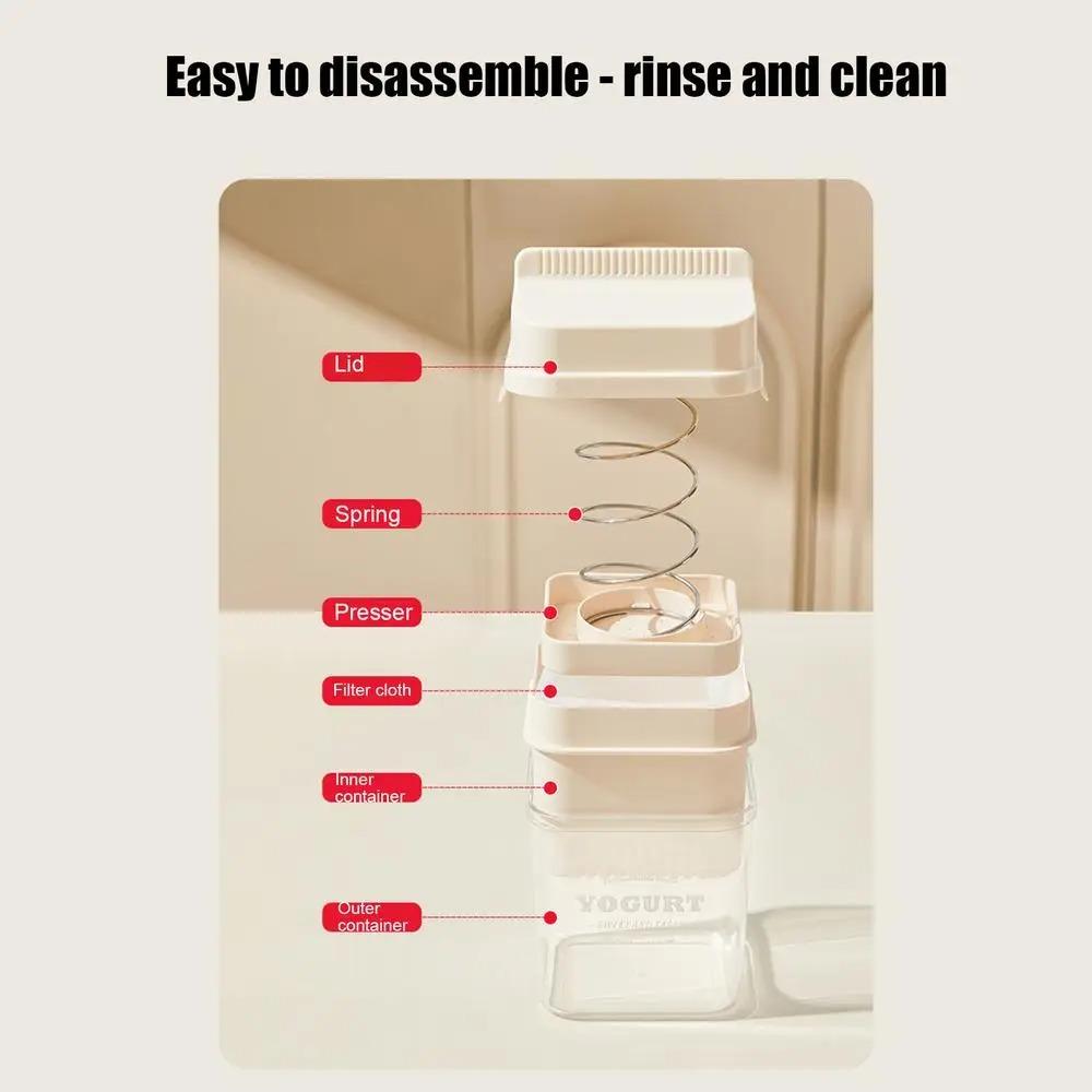 Spring Press Type Yogurt Filter Transparent Body Whey Separator Multifunctional Yogurt Maker  Bread