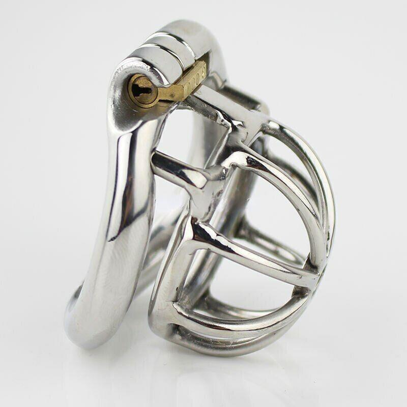 Edelstahl Kleines Keuschheitsgerät Cock Cage Penis Ring Lock