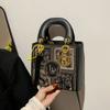 Retro Embroidery Ladies Handbag Fashion Splicing Collision Girls Shoulder Bag Light Luxury Hundred Slant Cross Bag