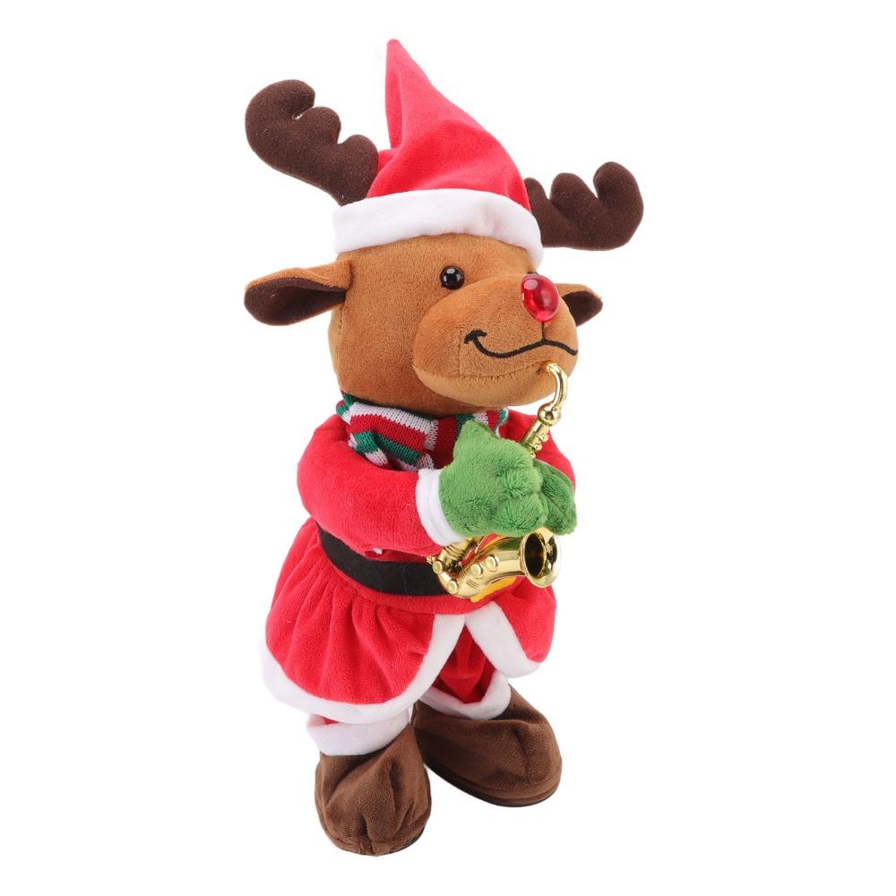 Swinging Motion Animated Christmas Plush Doll Dancing Christmas Doll  Party Decoration