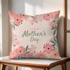 Happy Mothers Day Cushion Cover Natural Linen Organic Fabric DoubleSided Printing Couch Pillow Covers Home Decor