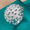 925 Sterling Silver Round Coral 5 6 7 8 9 10 Ring Charm Fashion Jewelry