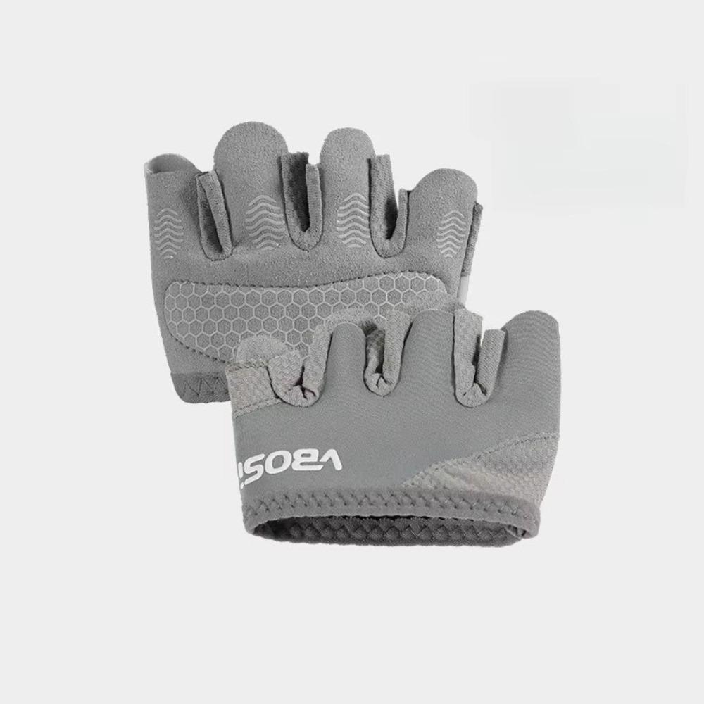 

Дышащие перчатки с четырьмя пальцами Нескользящие спортивные фитнес-перчатки Перчатки против мозолей Женские Мужские L серый