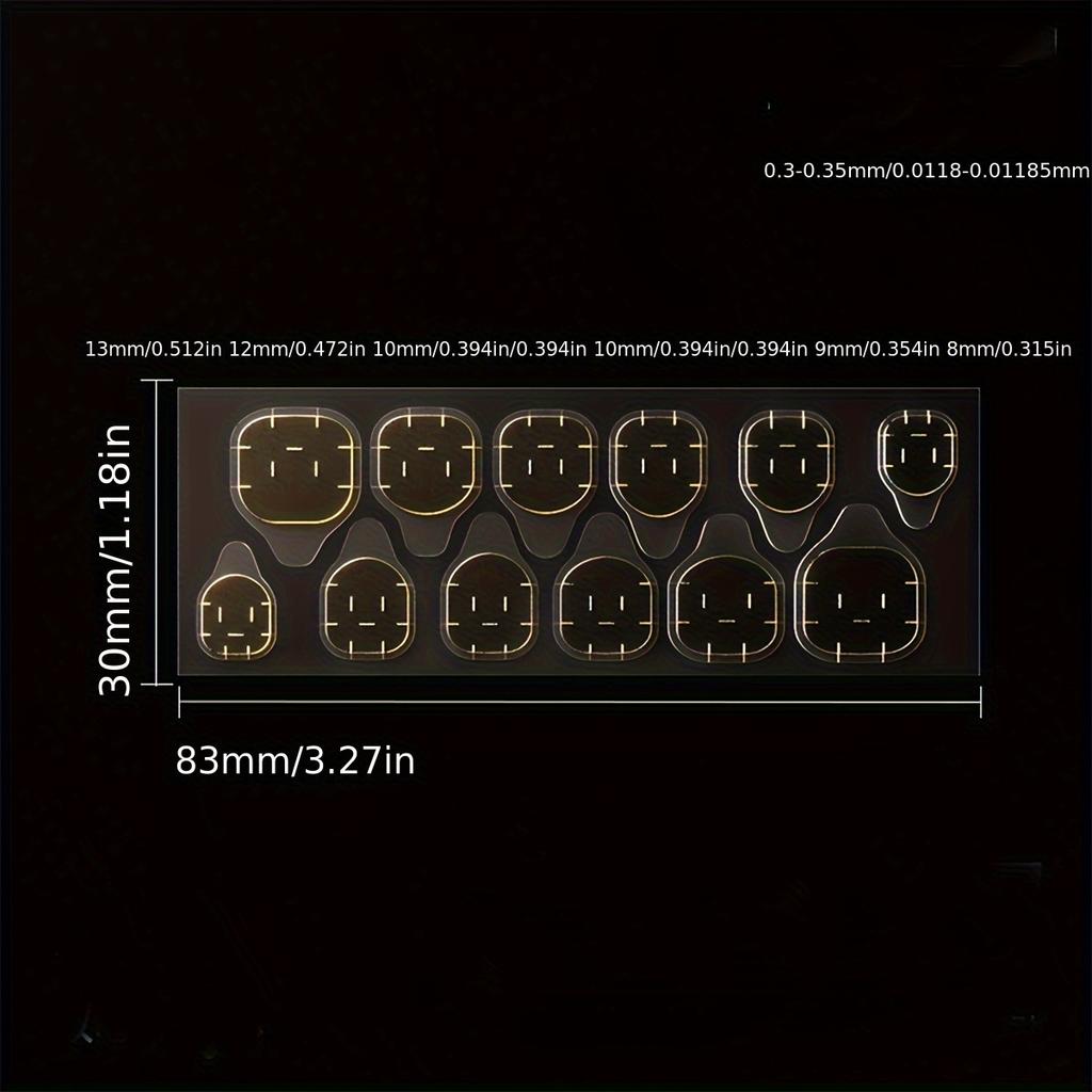 120/240PCS of double-sided jelly adhesive high-viscosity false nail stickers, transparent short waterproof press-type nail art, ultra-thin