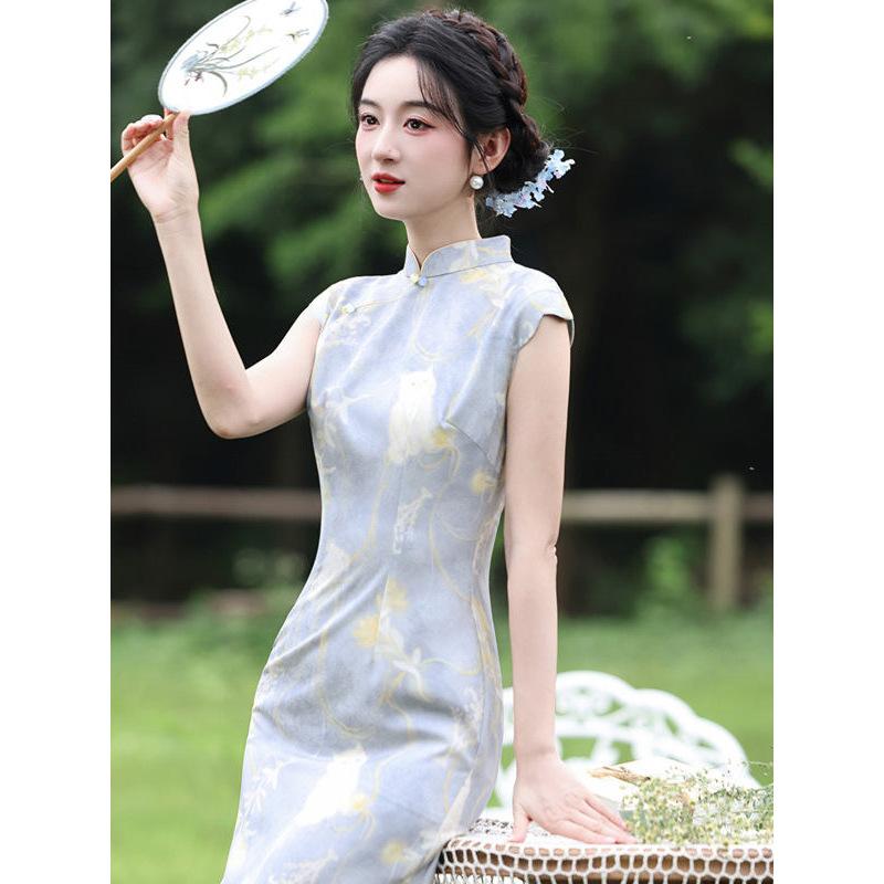 New Chinese-style Improved Cheongsam Women's 1011 New Summer High-end Sense Slim and Thin Daily Temperament Dress Long