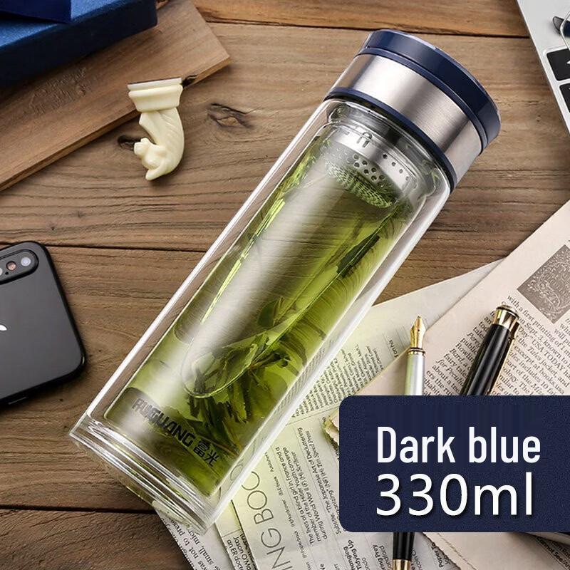 FUGUANG Double-Layer Business Glass Tea Cup