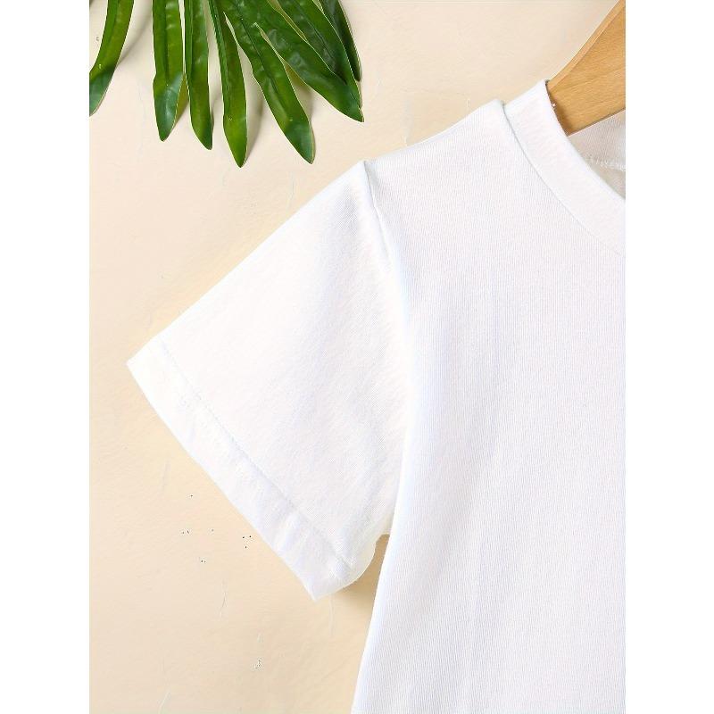 European Sizes Customizable Boys' T-Shirt - Blue & Yellow Polka Dot Cartoon Letter Design, Personalized Name & Lettering