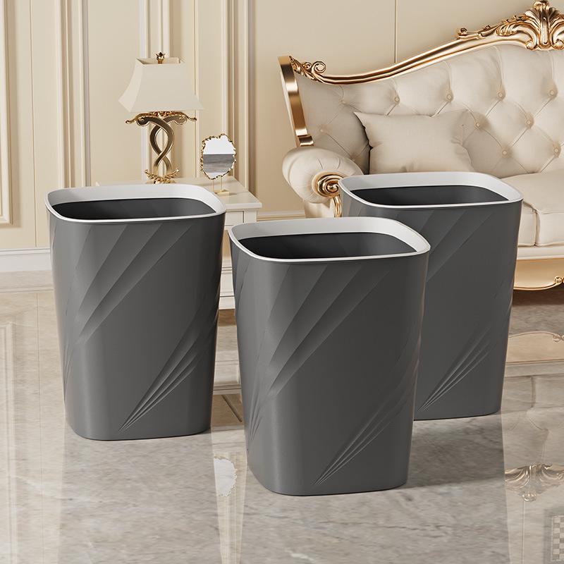 Large Capacity Lidless Trash Can for Home & Office - Suitable for Bathroom, Kitchen, Living Room