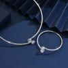 Collar Bracelet 2-Piece Set, Pearl Zircon Love Triangle Round Fashion Temperament