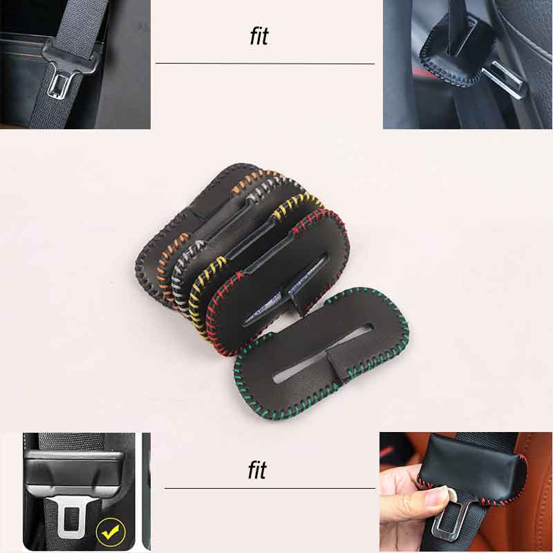 Universal Car Seat Belt Buckle Clip Protector leather Interior Button Case Anti-Scratch Cover Safety Car Accessories