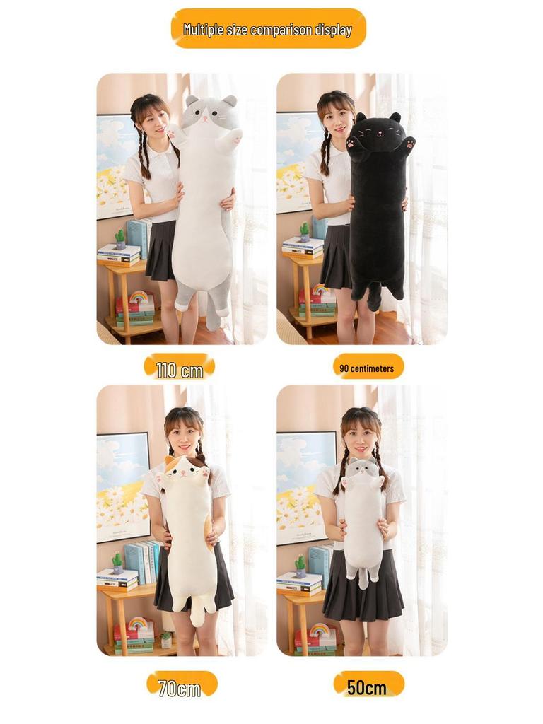 Plus Size Fat Cat Hugging Pillow - Plush Toy Backrest for Relaxing Sleep and Comfort