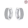 Large Double Circle Hoop Earrings with simple Style Rainbow earrings Zircon 925 Silver for Lady Gifts Fine Jewelry