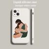 Luxus Farb-Handyhülle Für iPhone 15 14 13 12 mini 11 Pro Max XS X XR SE 7 8 Plus Silikon Beige Hülle Baby Mädchen Mutter Familie