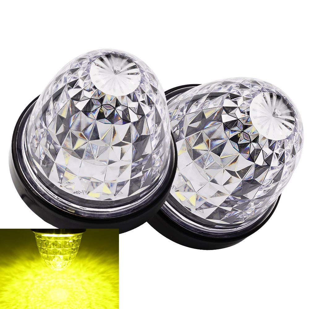 Pikakyu 70008 LED Side Markers, Compatible with 24 V Trucks, Yellow, Dustproof, Waterproof Performance,