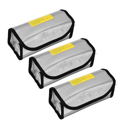 3 pz Sacchetto di Sicurezza Ignifugo Antiesplosione Resistente alle Alte Temperature per Batteria Lipo per Stoccaggio in Officina Domestica