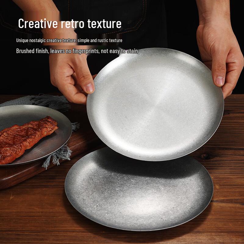 ZISIZ Retro Gold Stainless Steel Dessert Plate