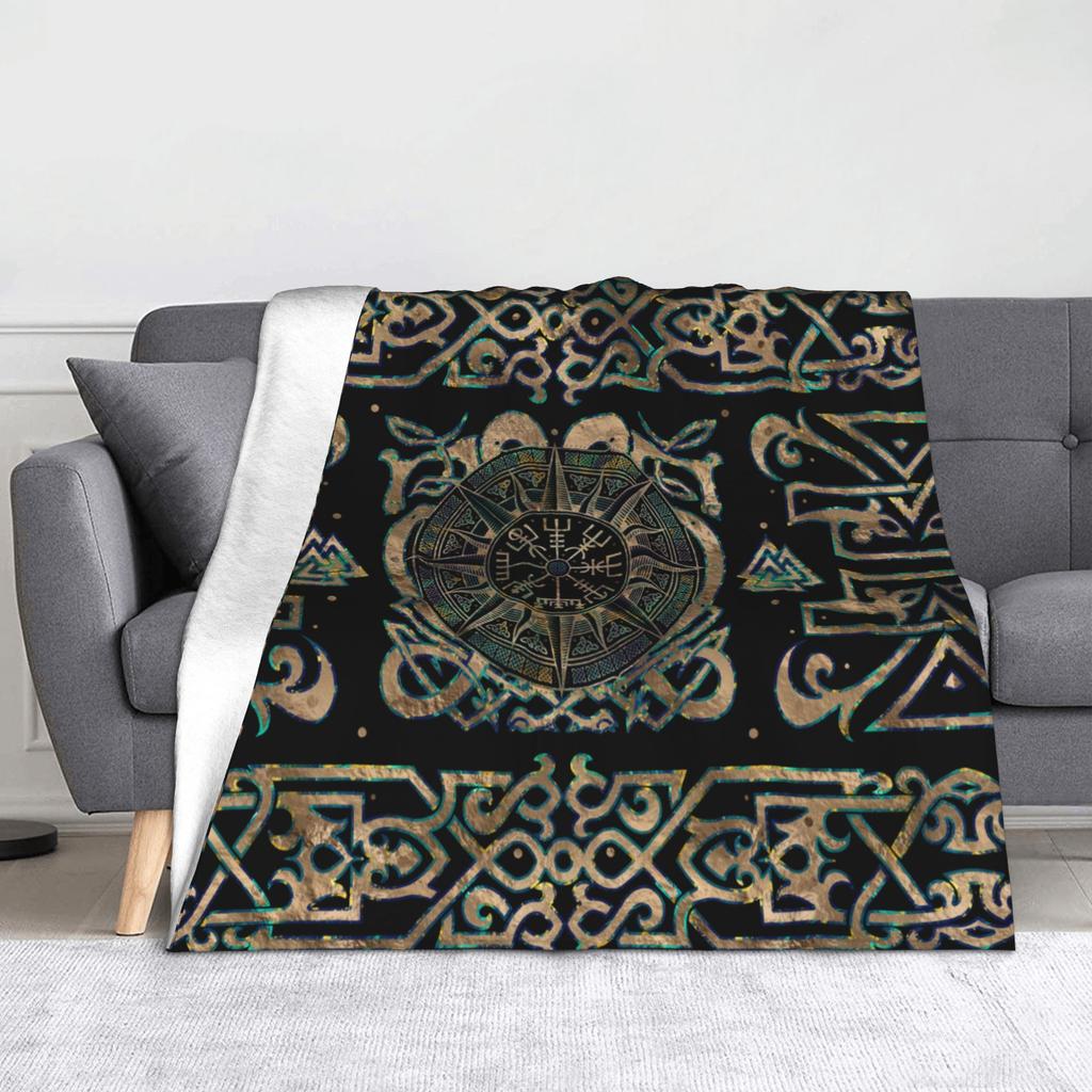 Tree of Life Yggdrasil Blanket Flannel Autumn Valhalla Viking Breathable Super Soft Throw Blankets for Bedding Office Bedspread