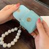 Elegant Pearls Bag Pendant Keychain Decoration Hand Making Earphone Storage Accessory Keys Jewelry Mini Leathers Bags