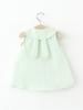 Girls' Plaid Sleeveless A-line Dress with Peter Pan Collar and Bunny Bag