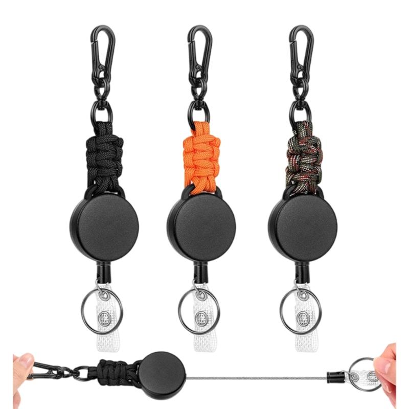 Schwere Ausweishalter Einziehbarer Schlüsselanhänger Ausweishalter Rolle Karabiner Ausweishalter für Karte Name Schlüsselanhänger