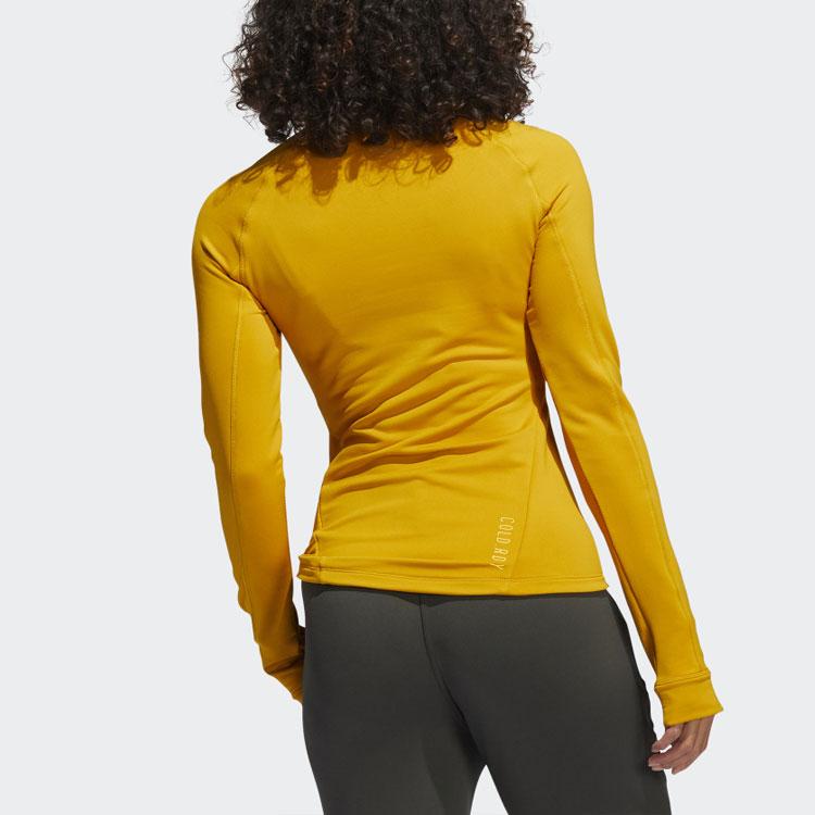 adidas Mens Long Sleeve C.RDY Training T-Shirt Women Tops Yellow FT3083