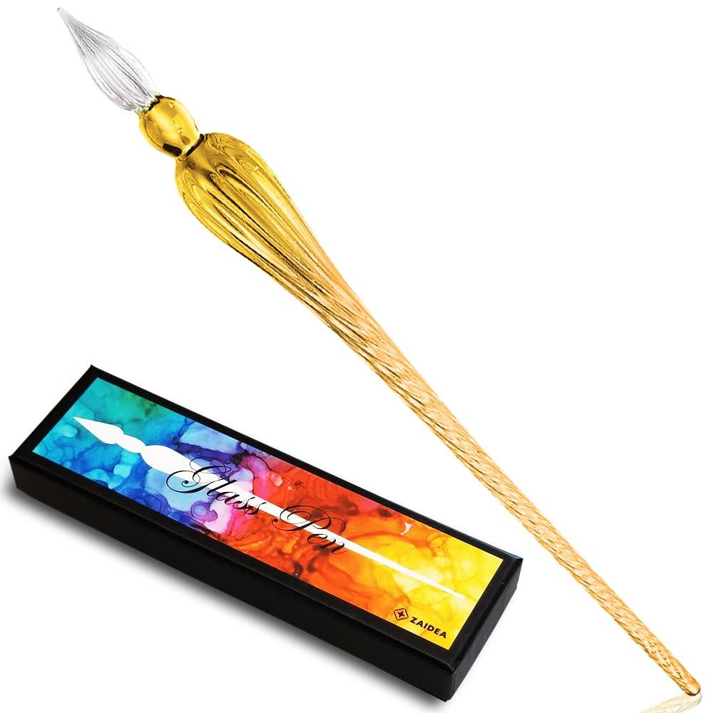 ZAIDEA Glass Dip with Gold Pen, Pen, Ink, золотой