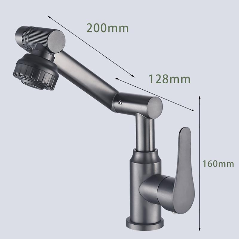 Bathroom Sink Faucet Basin Faucet 1080° Swivel Multifunction Cold and Hot Water Tap Kitchen Sink Faucet 2 Modes Water Tap