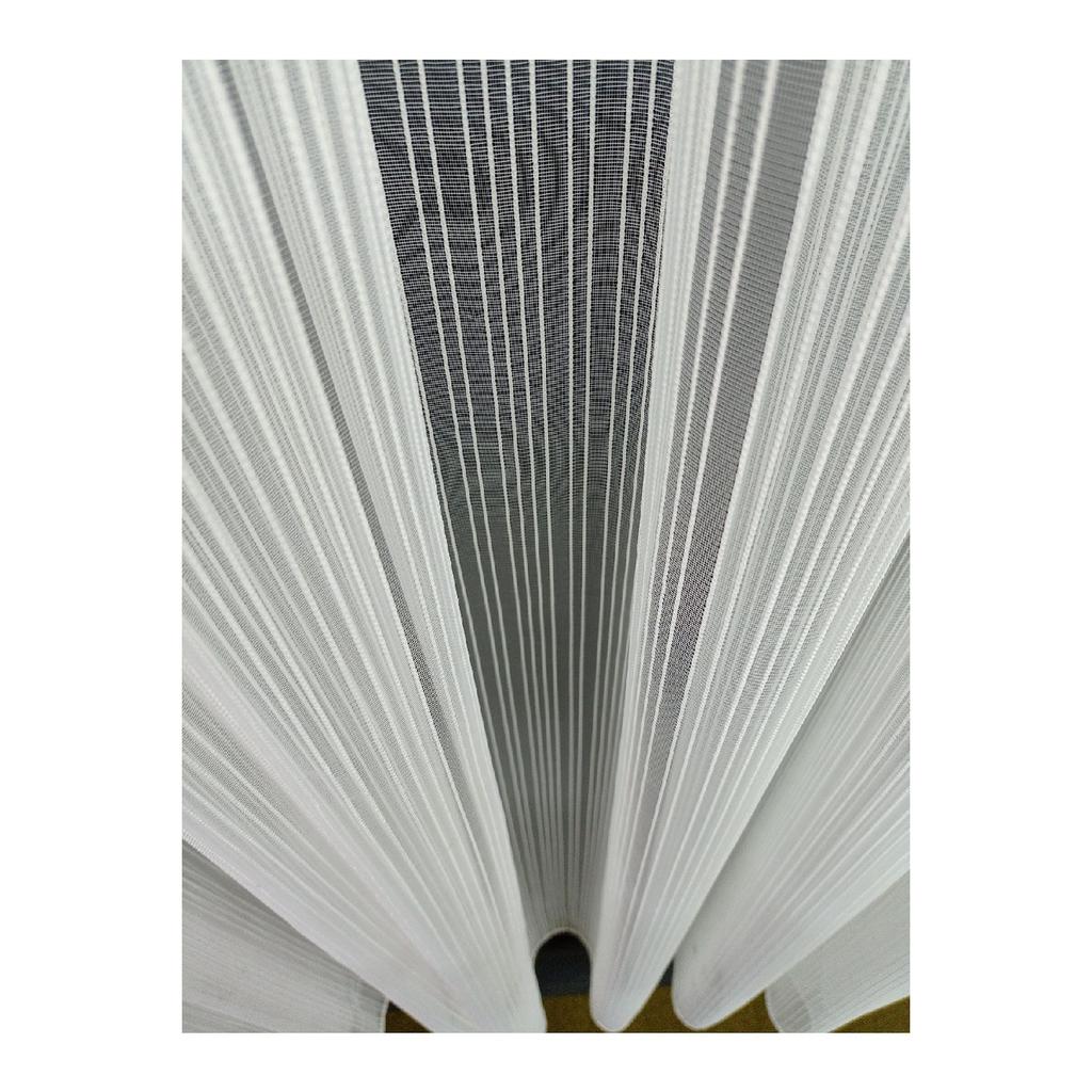 Striped Modern Plain Tulle Curtain