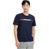 Anta Training Series Letter Print Knitted Short Sleeve T-Shirt Men Tops Midnight-Blue 152337105-3