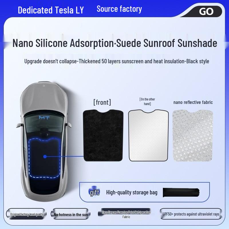 Tesla Sunroof Electrostatic Sunshade - Car Roof Heat Insulating Canopy