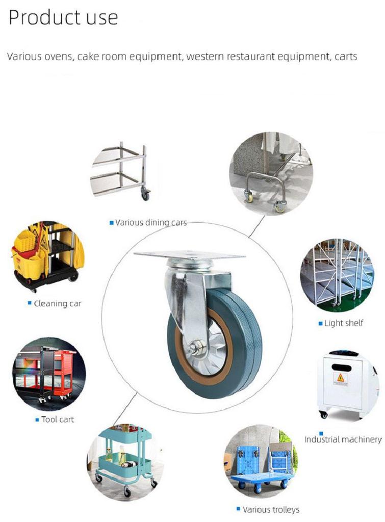 Robuste Gummirad-Lenkrollen für Flight Cases und industrielle Nutzung
