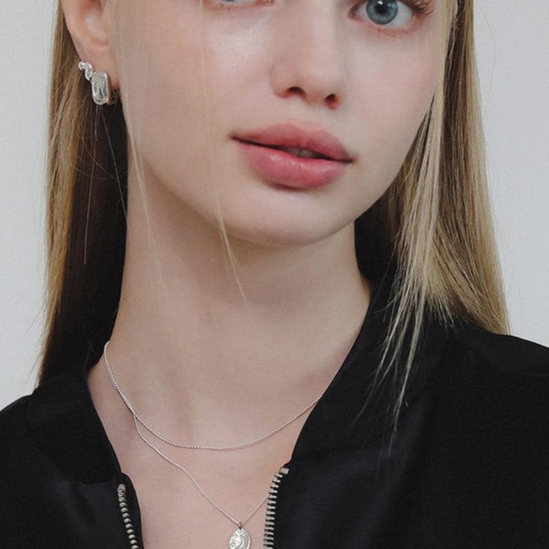 

J.Lauren 1mm Mini Silver Ball Silver Necklace N01156 single type