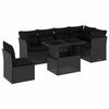 VidaXL Garden Lounge Set 7 Pcs with Cushions Black Wicker 3266615