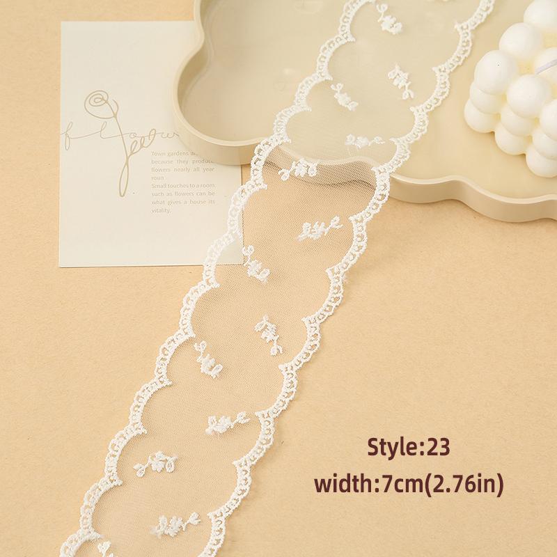 1Yards 4cm-8.5cm Wide Lace Fabric Ribbon Trim DIY Craft Clothing Sewing Supplies Curtains Tablecloths Decor Hair Bow Accessory