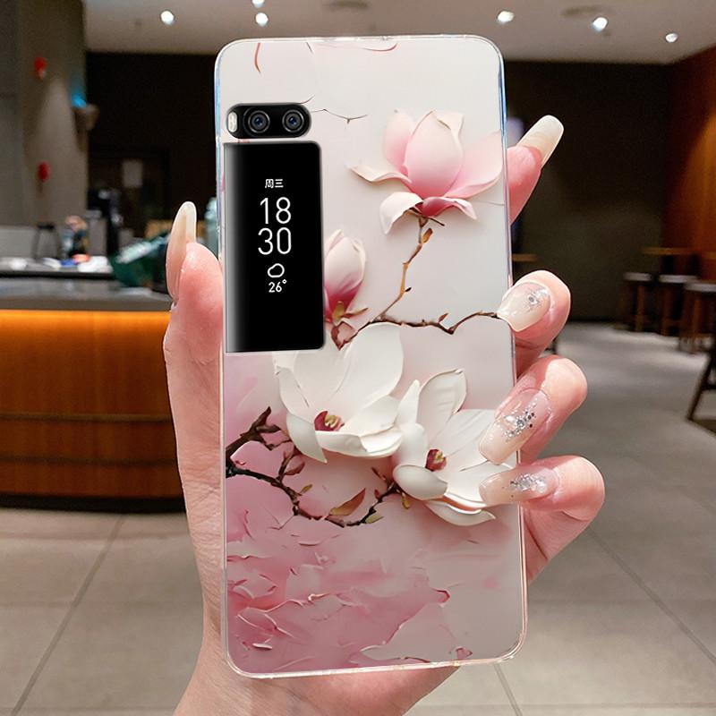 Phone Case For Meizu Pro 7 Case For Meizu Pro 7 Plus Capa Coque Flower Butterfly Thin Covers Transparent Soft Silicone TPU Cover