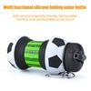Collapsible Silicone Ball Water Bottle, 550ml Foldable Football Bottle with Climbing Buckle, Leak Proof Spill Resistant Outdoor Sports Travel Bottle