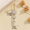 Stylish Octagonal Stainless Steel Belly Button Ring with Diamonds for Everyday Wear
