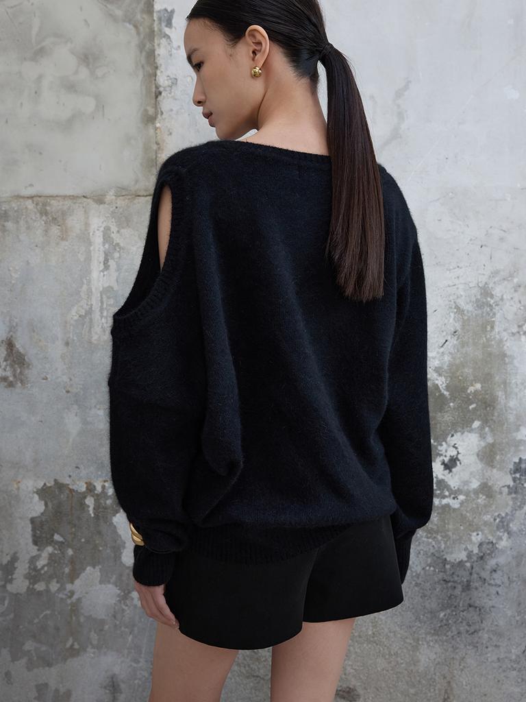 THE BOONDOCK SAINTS Cut Out Brushed Pullover Black