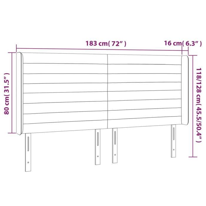 VidaXL LED Headboard Bedroom Furniture Double Bed Accessory Head of Bed Frame Interior Black 3124204