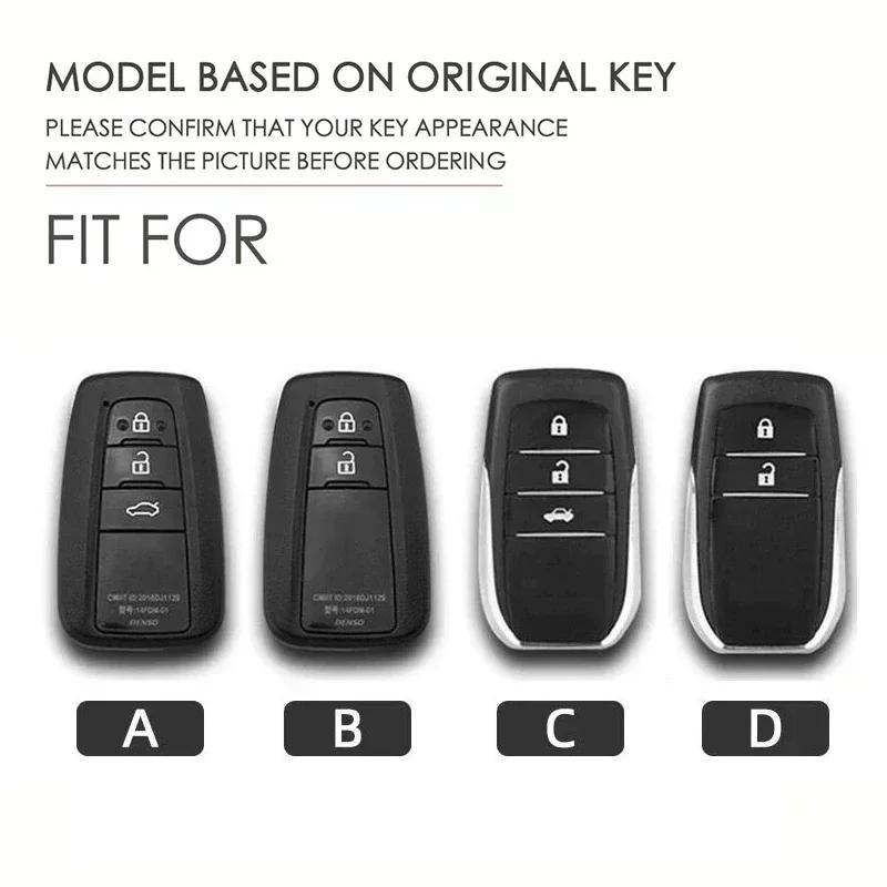 Leather Car Key Case Cover For Toyota C-Hr Hilux Fortuner Land Cruiser 200 Camry Corolla Crown Rav4    Accessories