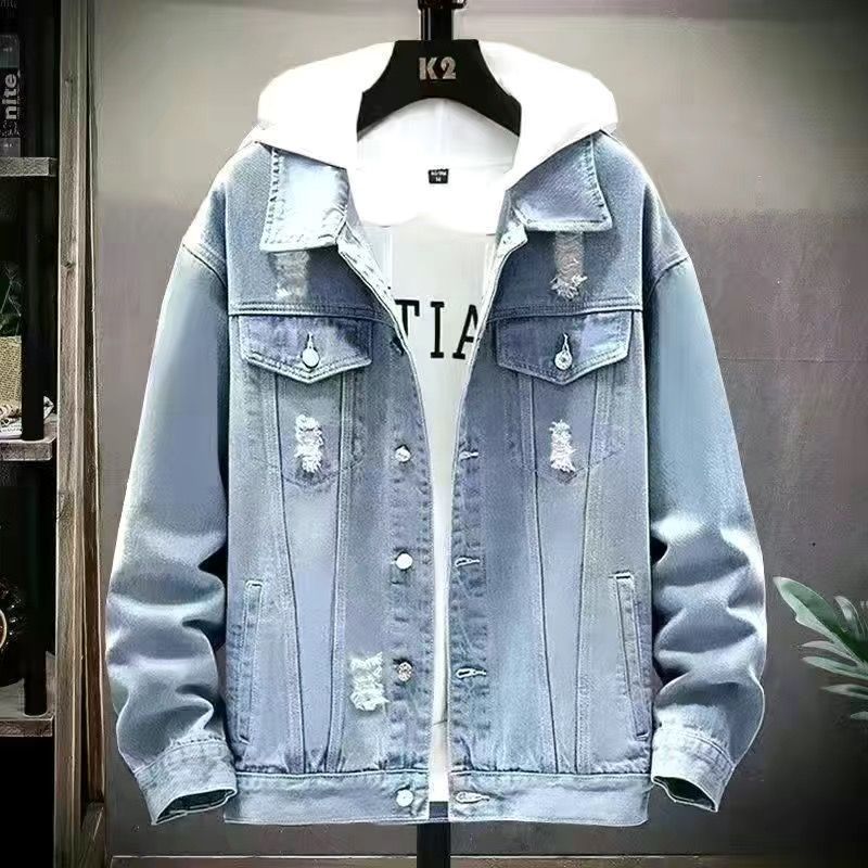 Vintage Jeansjacke Herren Lose Jacke Herren Frühling und Herbst Top