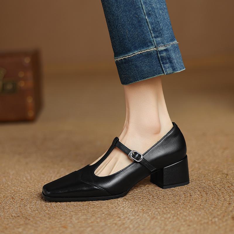 Fashion 2025 Spring Women Pumps Cow Suede Genuine Leather Shoes for Women Pointed Toe Leopard Mary Janes Women Shoes Ladies Shoes