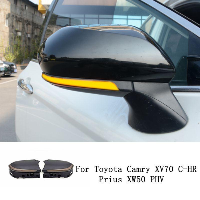 For Toyota Camry XV70 C-HR CHR Prius XW50 PHV Dynamic LED Turn Signal Light Side Mirror Sequential Parking Puddle Lamp Blinker
