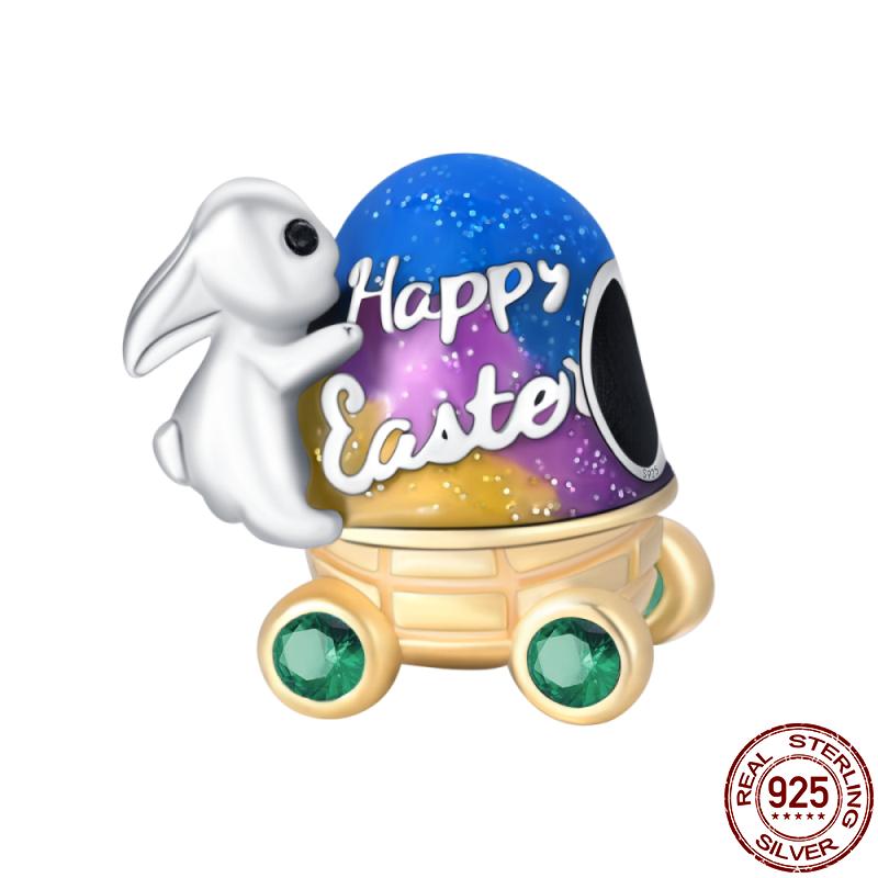 Copper Easter Series Charms Fit Original Pan Bracelet&Bangle Diy Beads For Women Festivalfinejewelry Gift