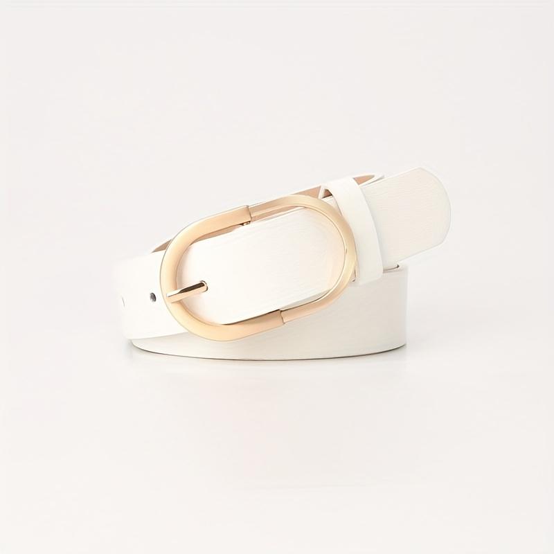 1pcs Women's Belt Fashion Classic Buckle PU Leather Belt Versatile Casual Golden Needle Buckle - Pair with Jeans, Pants, Dress