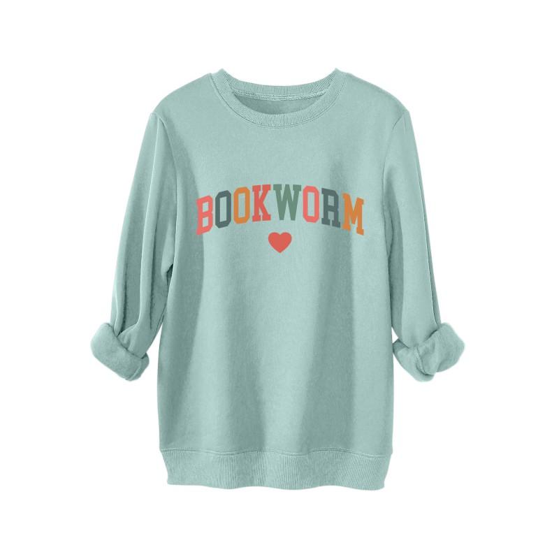 Womens Thick Fleece-Lined Casual Oversized Hoodie Sweatshirt - Solid Color Long Sleeve Round Neck Streetwear Style