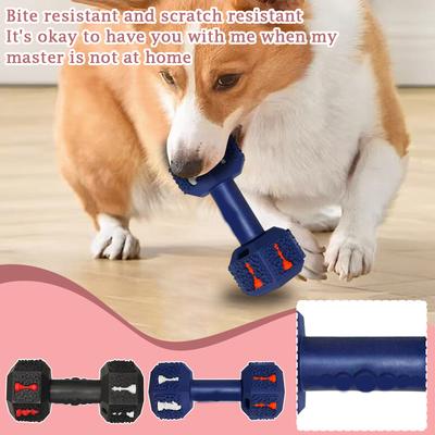 Natural Rubber Dog Dumbbell Toy For Large Breeds – Interactive Food Dispensing Puzzle Toy For Teeth Cleaning, Chewing, Mental Stimulation, Boredom