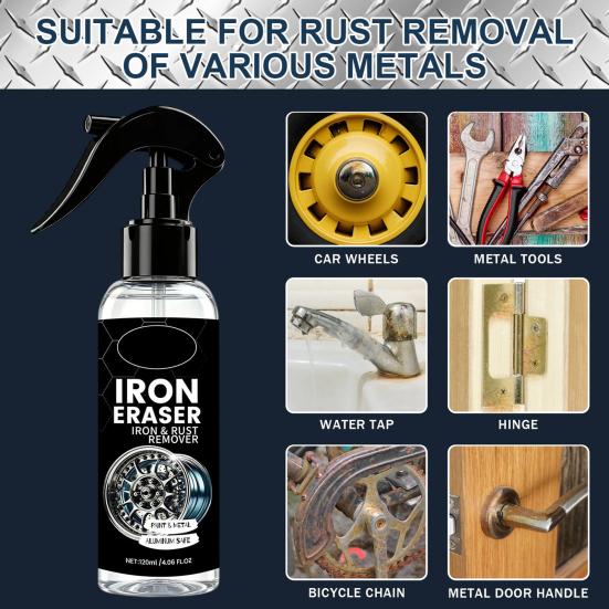 Yousheng Iron Remover Spray for Cars, Rust Remover for Wheels Brake Dust, 120ml Metal Cleaner for Auto Paint, Fast Dissolve Rust Stain