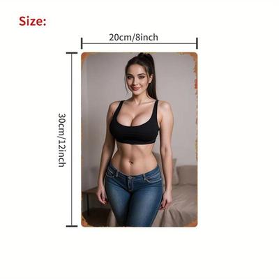 Metall-Fitnessstudio-Schild Wandkunst 8x12 Zoll Fitness-Plakette Damen Trainings-Dekor Rustikales Zinn Wohnzimmer Zuhause
