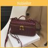 Pu Small Woven Handbag Makeup Bag With Inner Pockets For Women Casual Outings
